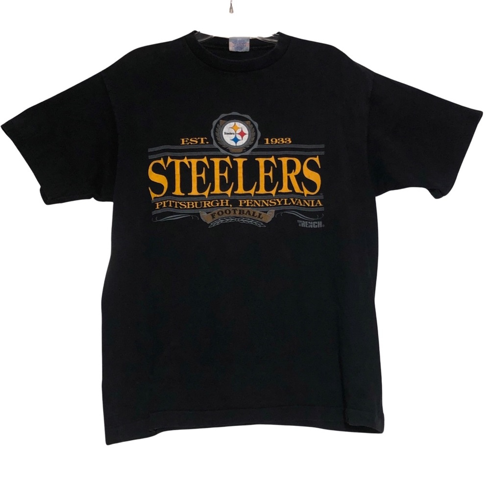 90s Pittsburgh Steelers T-shirt Size XL made by Trench Ultra